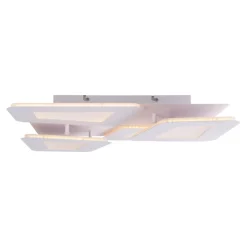 Simes loftlampe, hvid, metal, 48x48 cm, CCT, fjernbetjening