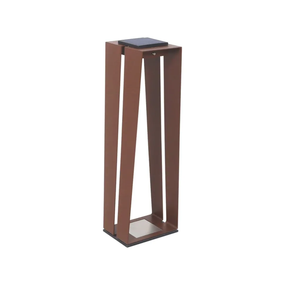 Skaal LED solcelle-lanterne med sensor, corten, 70 cm