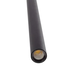 Skinne system 48V Lumaro, pendel, rørpære, 3 lyskilder, sort