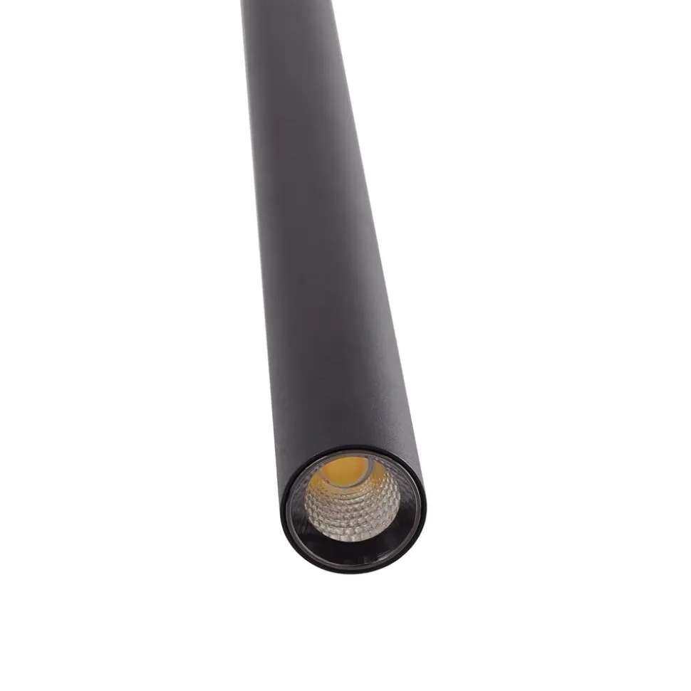 Skinne system 48V Lumaro, pendel, rørpære, 3 lyskilder, sort
