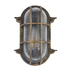 Skotlampe Porto oval, sort-guld