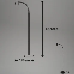 Skriva gulvlampe, justerbar, GU10, sort