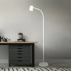 Skriva gulvlampe, justerbar, GU10, hvid