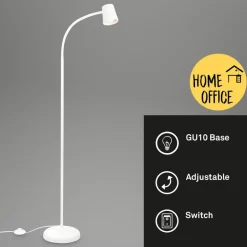 Skriva gulvlampe, justerbar, GU10, hvid