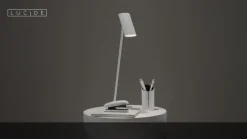 Skrivebordslampe i hvidt metal Hester