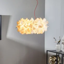Slamp hængelampe Clizia Mama Non Mama, Ø53cm, hvid/rød