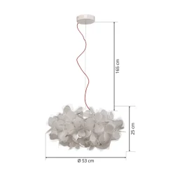 Slamp hængelampe Clizia Mama Non Mama, Ø53cm, hvid/rød