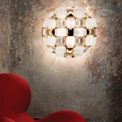 Slamp Mida væglampe, 50 cm, hvid-guld