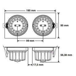 SLC DL04 Square X2 LED-lampe 2700K sort