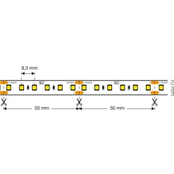 SLC LED-strip med fuldt spektrum CRI 98, 5 m IP54 4.000K