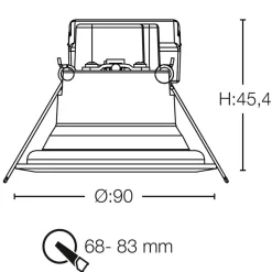SLC One 360° SunLike LED indbygningslampe sort 930