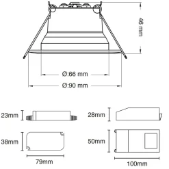 SLC One 360° SunLike LED indbygningslampe alu 930