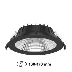 SLC Shift LED-indbygningsspot Ø 19cm CCT, sort