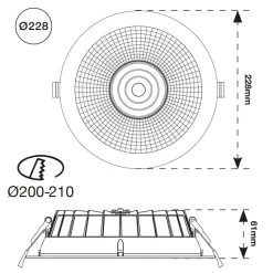 SLC Shift LED-indbygningsspot Ø 22,8cm CCT, sort