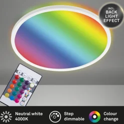 Slim LED-panel rundt RGBW effekt Ø42cm hvidt
