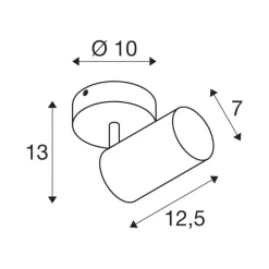 SLV Asto Tube loftspot, GU10, 1 lyskilde, sort