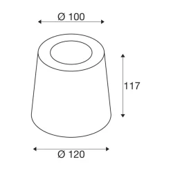 SLV Concreto gulvspot, IP65, GU10 stik, rundt