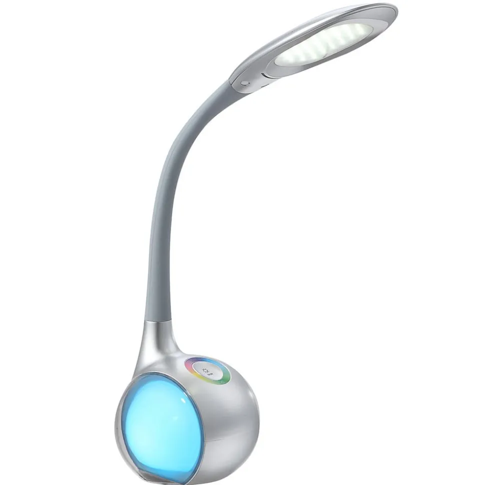 Sølvfarvet LED-bordlampe Paula