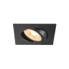 SLV Forsænket loftlampe New Tria, sort, aluminium, længde 8,2 cm