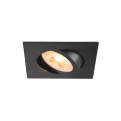 SLV Forsænket loftlampe New Tria, sort, aluminium, længde 8,2 cm
