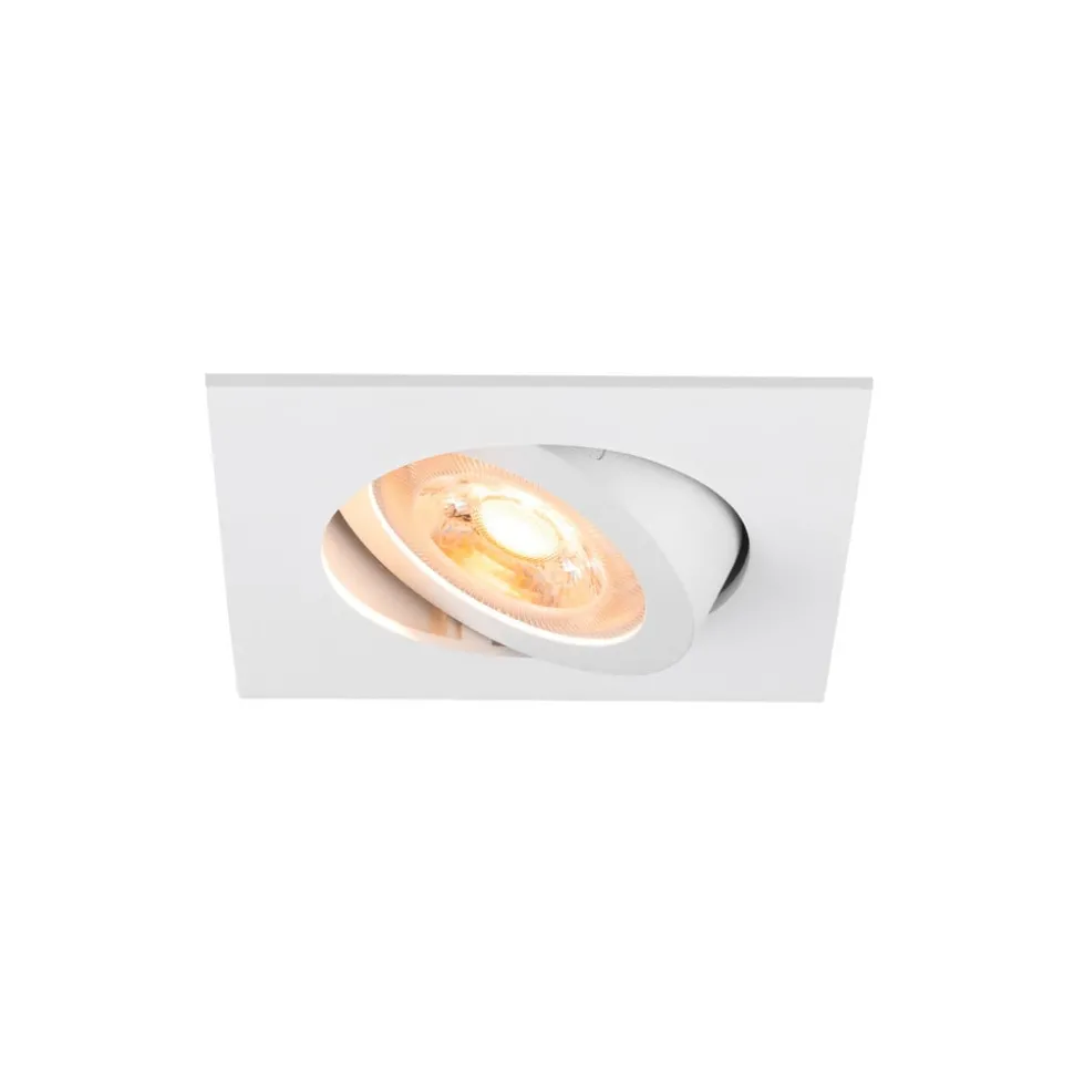 SLV Forsænket loftlampe New Tria, hvid, aluminium, længde 8,2 cm