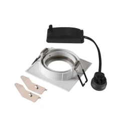 SLV Forsænket loftlampe New Tria, hvid, aluminium, længde 8,2 cm