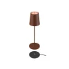 SLV genopladelig LED-lampe Vinolina Two, rustfarvet, aluminium, Ø 11 cm