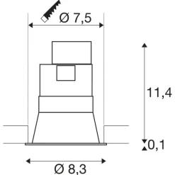 SLV Horn indbygningsspot GU10, mat sort