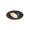 SLV Indbygget loftslampe New Tria, sort, aluminium, Ø 8,2 cm