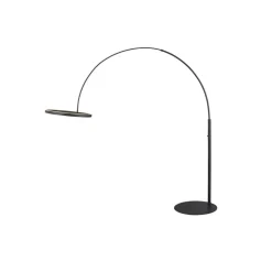 SLV LED-gulvlampe One Bow FL, sort, stål, højde 232 cm