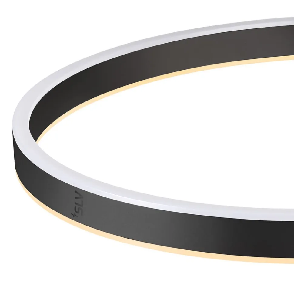 SLV LED-gulvlampe One Bow FL, sort, stål, højde 232 cm