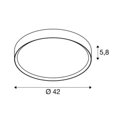 SLV LED-loftlampe Decona, Ø 42 cm, sort, metal, CCT