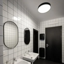 SLV LED-loftlampe Decona, Ø 42 cm, sort, metal, CCT