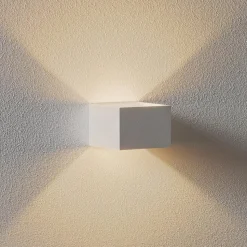 SLV LED-væglampe Logs In, hvid/hvid, aluminium, bredde 10 cm