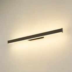 SLV LED-væglampe til badeværelset One Linear, 70 cm, sort, CCT