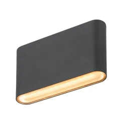 SLV Oval udendørs væglampe op/ned CCT 13,5 cm sort