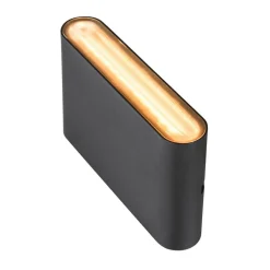 SLV Oval udendørs væglampe op/ned CCT 13,5 cm sort
