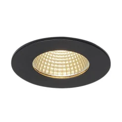 SLV Patta-I LED-indbygningslampe, rund, mat sort