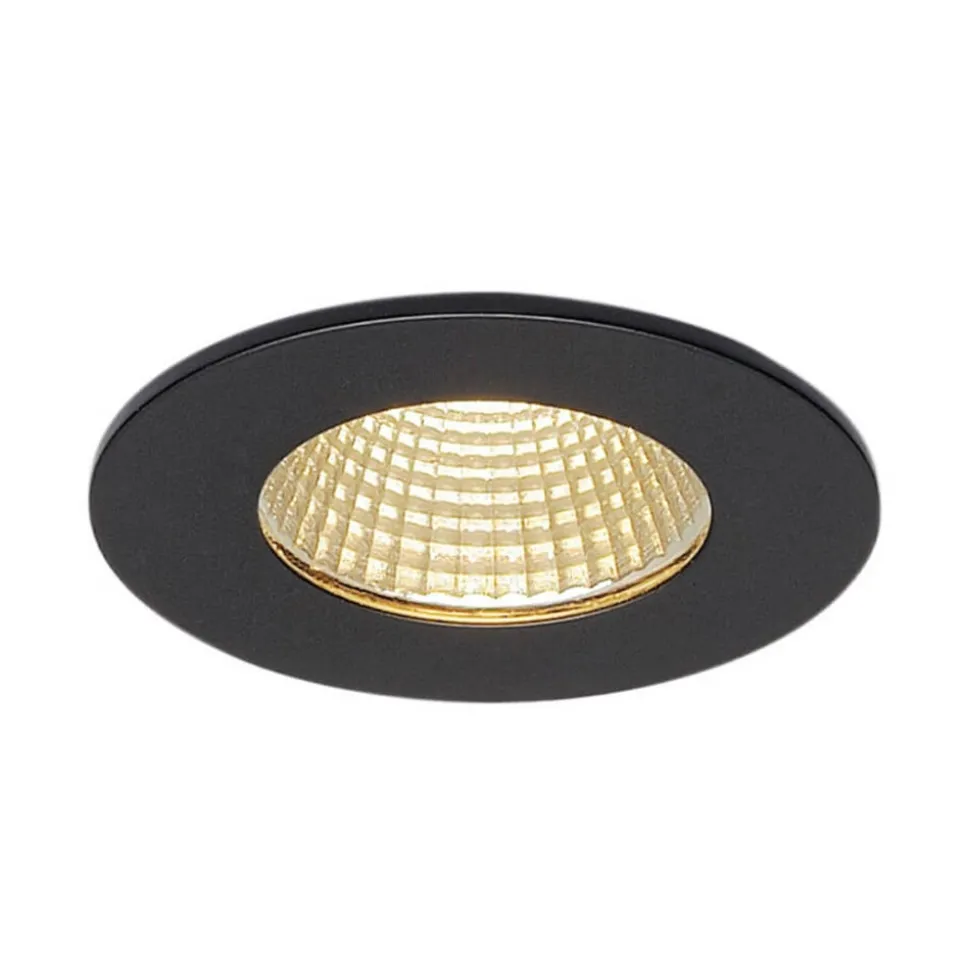 SLV Patta-I LED-indbygningslampe, rund, mat sort