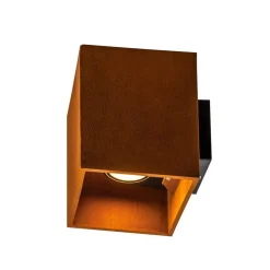 SLV Rusty udendørs LED-væglampe, up/down, kvader