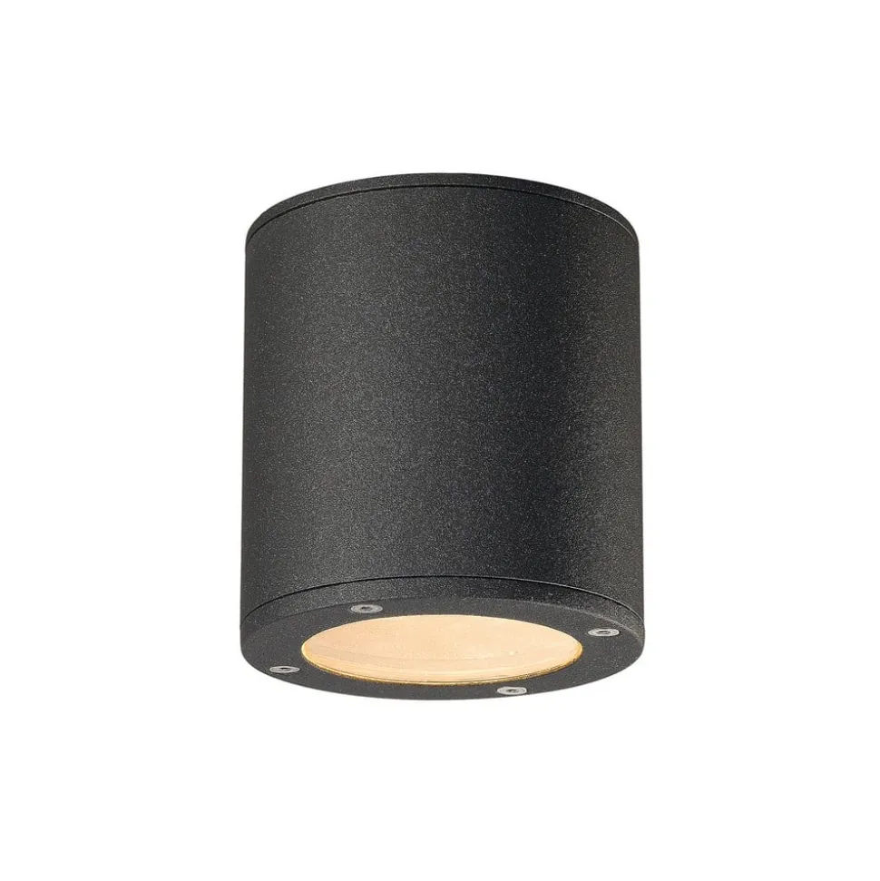 SLV Sitra udendørs loftlampe, antracit, aluminium, Ø 10 cm