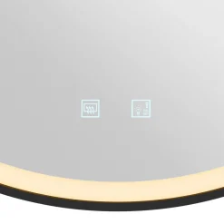 SLV Trukko LED-vægspejl IP44 CCT sort Ø 80cm