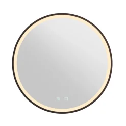SLV Trukko LED-vægspejl IP44 CCT sort Ø 61cm