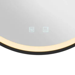 SLV Trukko LED-vægspejl IP44 CCT sort Ø 61cm