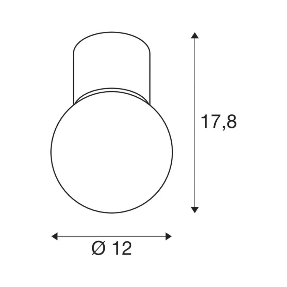SLV Varyt loftlampe til badeværelset, krom, aluminium, Ø 12 cm