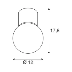 SLV Varyt loftlampe til badeværelset, sort, aluminium, Ø 12 cm