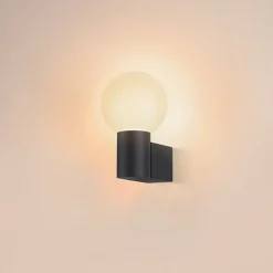 SLV Varyt væglampe til badeværelset, sort, aluminium, bredde 12 cm