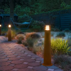 SLV vejlampe Rusty 70, rustfarvet, stål, højde 70 cm, IP55