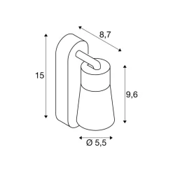 SLV væglampe Puri 2.0 Cone, hvid, bredde 15 cm, metal