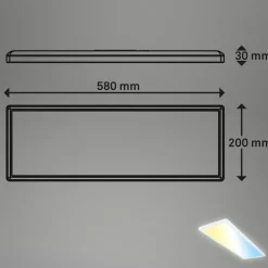 Smart LED loftlampe Tava, 58x20 cm, CCT, dæmpbar